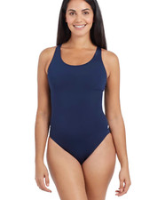 Zoggs Women's Cottesloe Powerback Swimsuit Size UK 10 Blue BNWT-