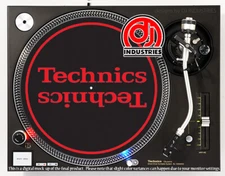 Technics Mirror Red on Black/Red - DJ slipmat for LP turntable record player 
