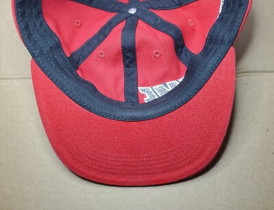 Supreme Red Side Banner Spellout Embroidered Adjustable Snapback