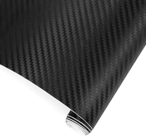 Black 3D Carbon Fibre Vinyl Car Wrap Film Sticker Air Bubble Free