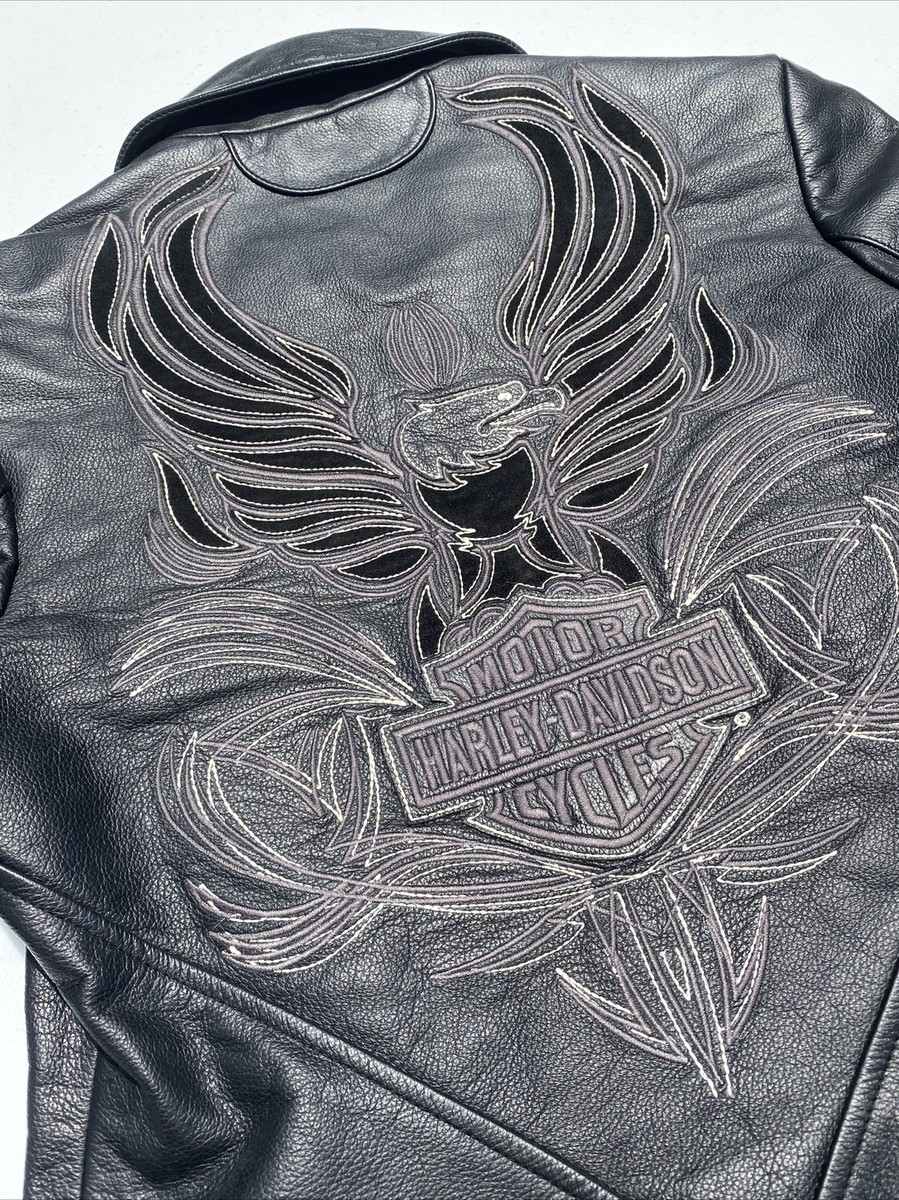 Harley-Davidson Women's ISIS Eagle Black Leather Jacket XS MINT | eBay