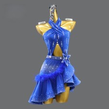 Latin Dance Skirt Dancewear Party Dress Girls Line Tassel Costume Stage Outfit
