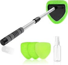 29-Inch Windshield Cleaner Tool - Car Interior Cleaning Brush Kit with Extendabl