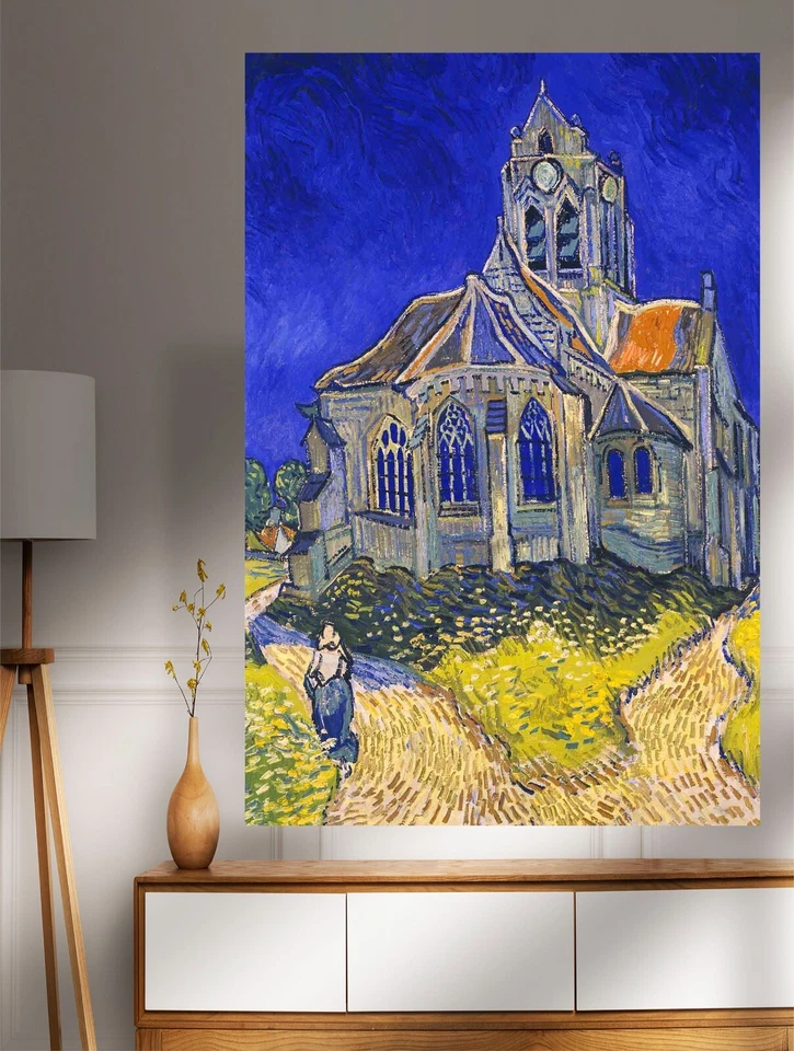 The Church at Auvers By Vincent Van Gogh Canvas Wall Art Prints Home Decoration - Image 2 of 4