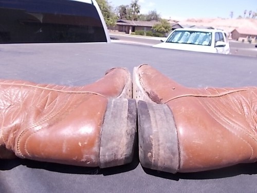 Distressed Stiff Tony Lama Western Cowgirl Cowboy Boots Ladies sz 5 A Crafts art - Picture 9 of 10