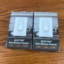 2 PACK BESTTEN Slim Dimmer Switch White