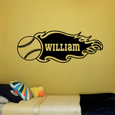 BASEBALL THEME - PERSONALIZED YOUR NAME - VINYL DECAL STICKER - COLOR CHOICES