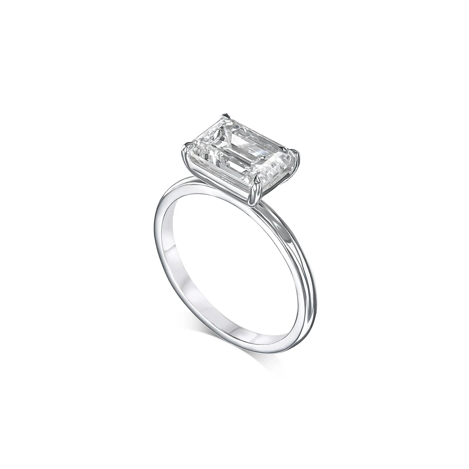 Diamond Engagement Ring VVS2 E 3 Ctw Lab-created 14k White Gold IGI Best Price - Image 3 of 4