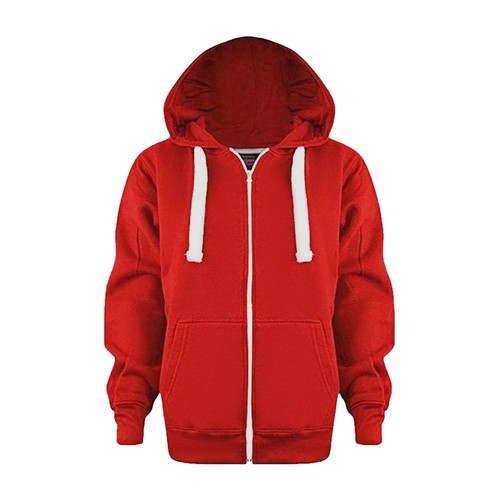 Kids Boys Girls Solid Long Sleeve Zip Up Hoodie Sweatshirt Zip Jackets Top Coat - Picture 15 of 15