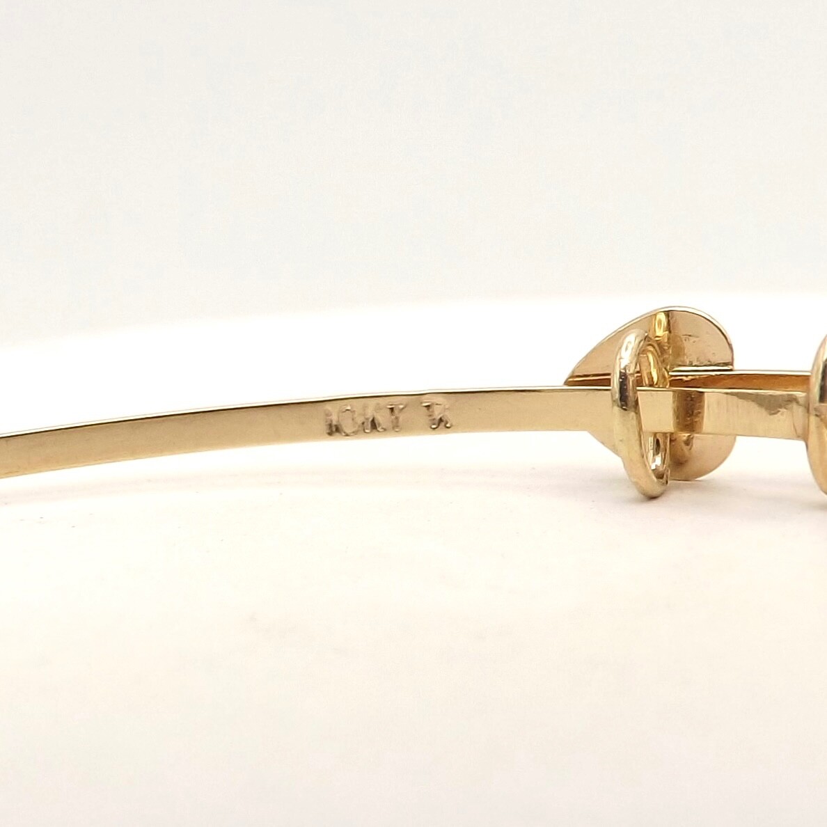 Solid 10k Gold Heart Sliding Bangle Bracelet Baby… - image 7