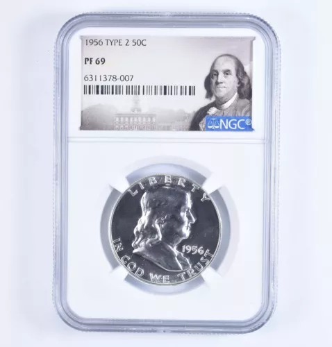 PF69 1956 Franklin Half Dollar - Type 2 - Graded NGC *7297