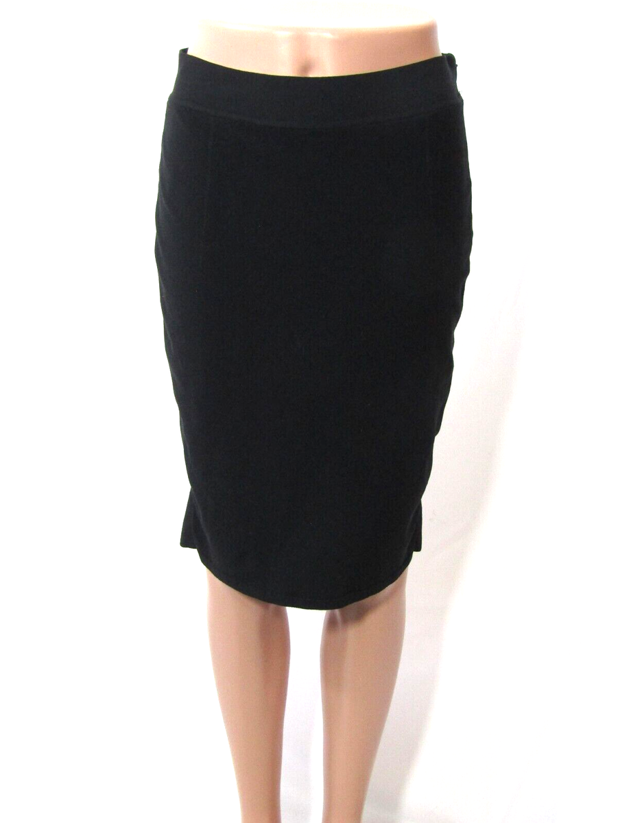 Valentino Italy Womens Zip Knit Pencil Skirt Black Size Small