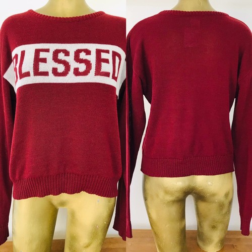 Neu mit Etikett moderner Lux BLESSED Pullover Rundhalsausschnitt Pullover L - Bild 2 von 10