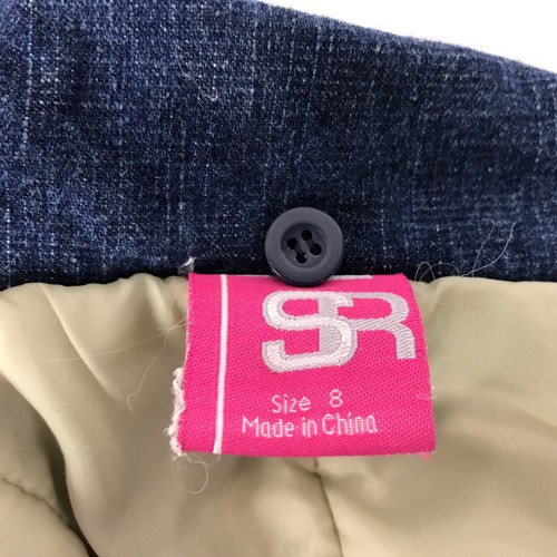 SR Denim Coat Girls Size 8 Quilted Lining Faux Fur Hem Button Front Warm - Picture 11 of 13