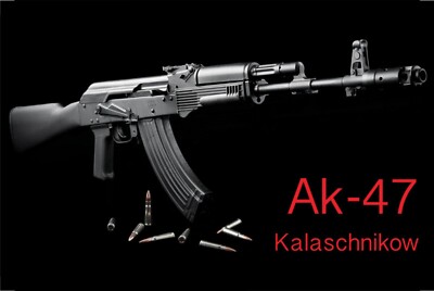 Holzschild 20x30 Kalashnikov AK 47 AKM 74 Russland Foto Wand Deko Bar Kneipe Caf