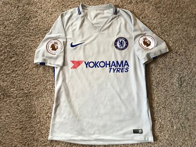 Nike Alvaro Morata Chelsea FC Grey Jersey 2017 Mens Size S Patches