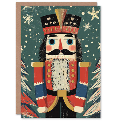 Nussknacker Soldat Puppe Tannen Schnee Weihnachten Spaß Geschenk festlich Weihnachtskarte