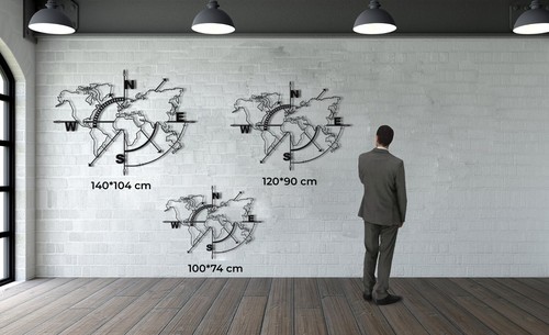 World Map Metal Wall Decor for Home and Outside - Wall Art Decor - Picture 4 of 4