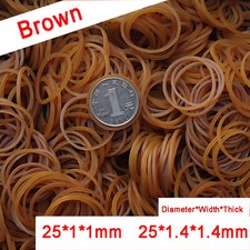 500g Brown Quality Elastic Rubber Bands Diameter 25MM Thick 1.4mm/1mm True color