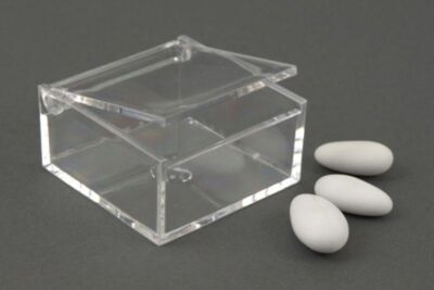 4 Scatole In Plexiglass Porta Confetti – 8x8x8 Cm – Trasparenti