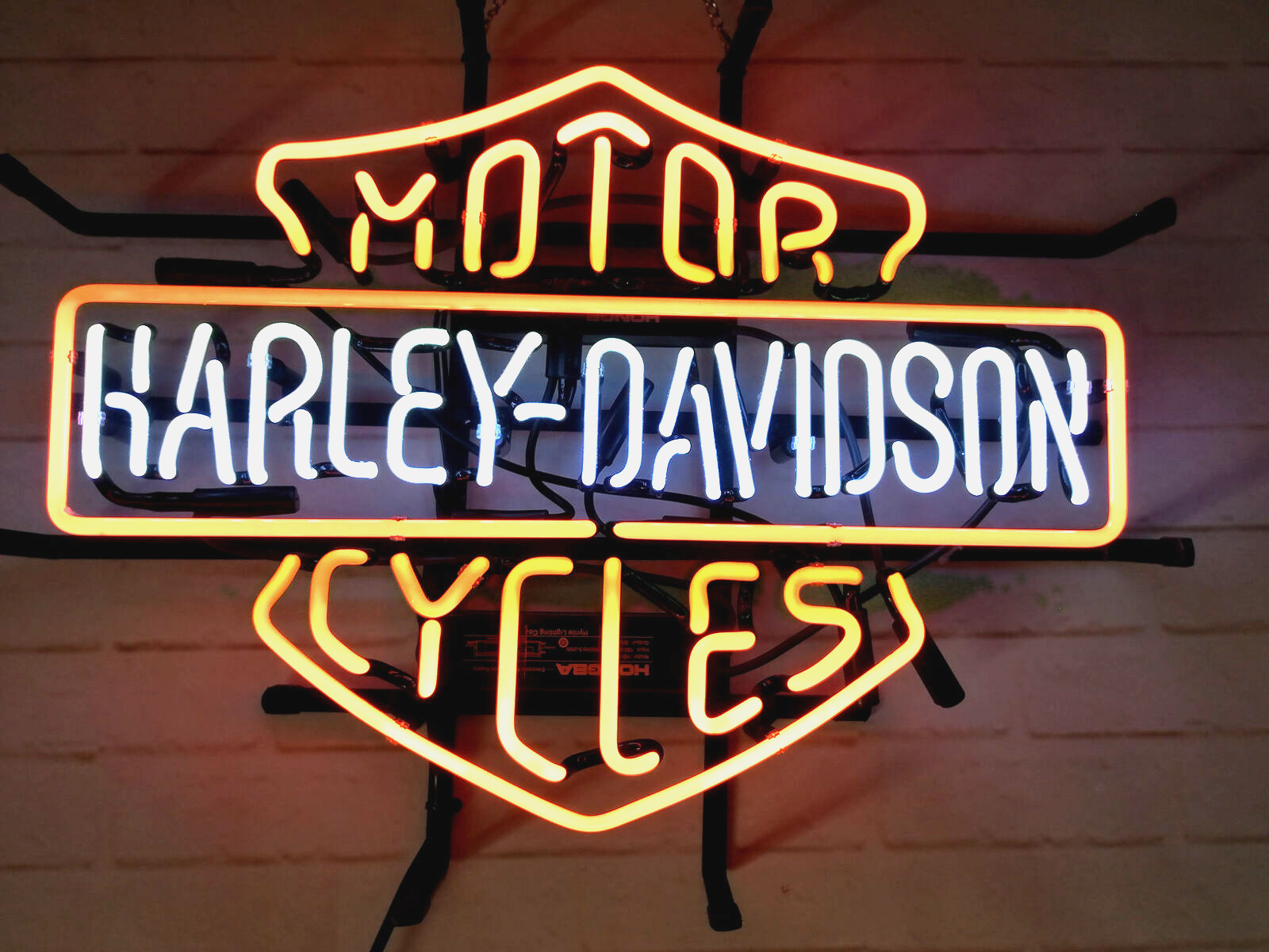 Larger 24" inches Harley Davidson Real Glass Neon Sign Racing Motor