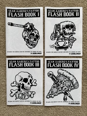 Sean Aaberg TATTOO FLASH BOOK SET lowbrow zine goblinko pork