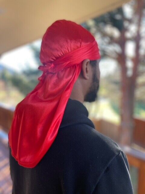 Premium Silky Durag For Men -Durag for 360 Waves- Designer Durag- Long  Straps