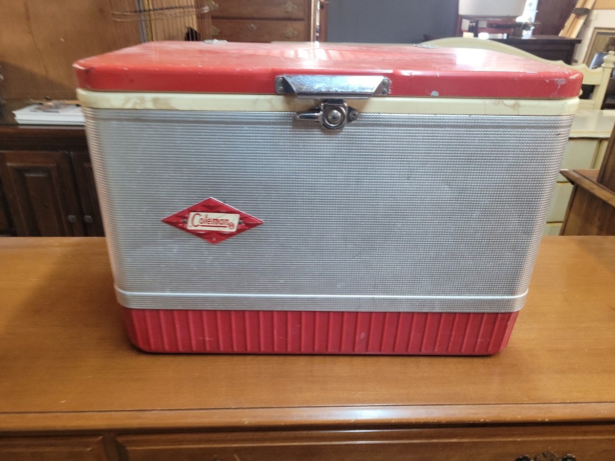 vintage coleman (未使用)Phenix Norway L Vintage Orange/Red Coleman Snowlite Aluminum Cooler with