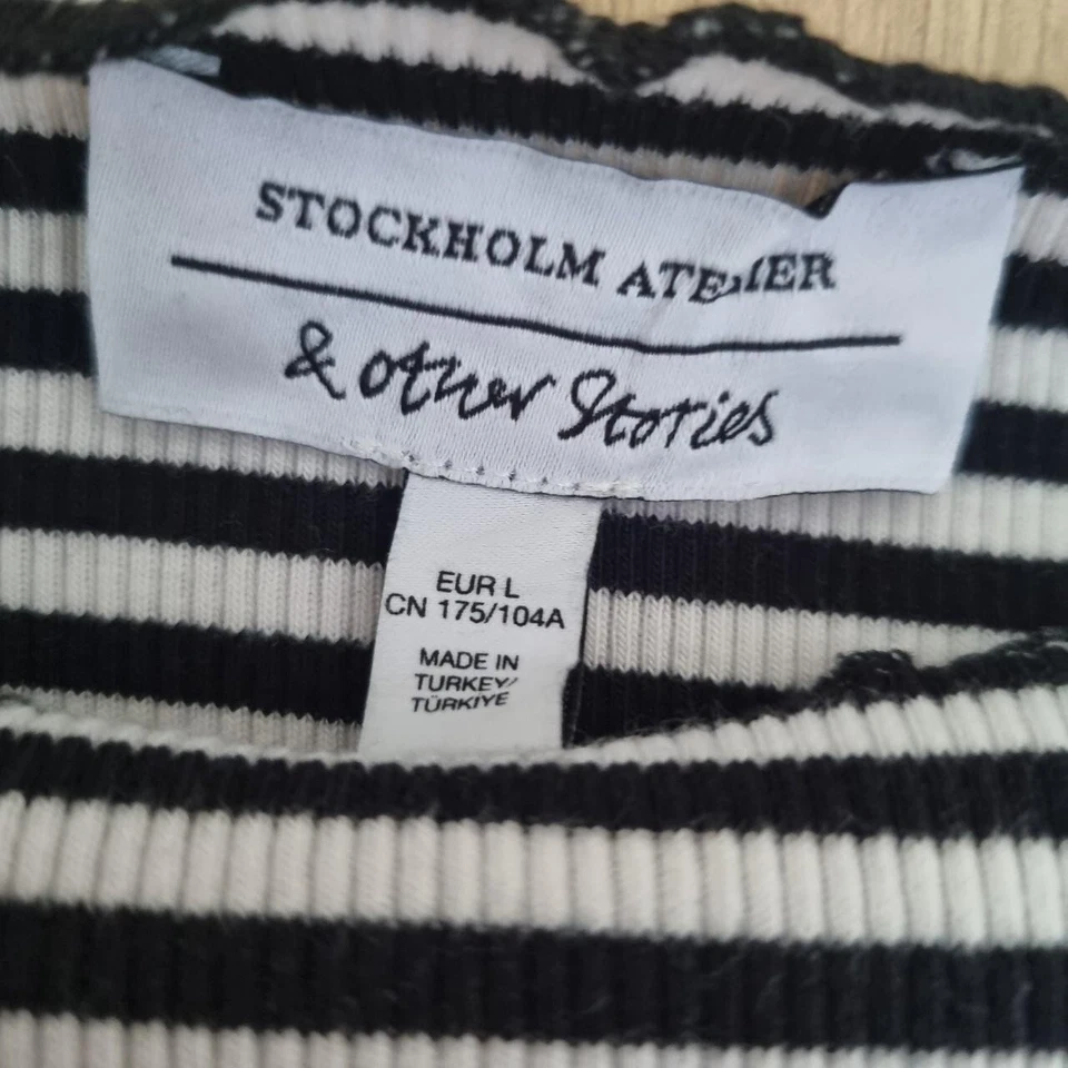& other stories white/black ribbed long sleeve topSz large  uk 12 - Image 3 of 4