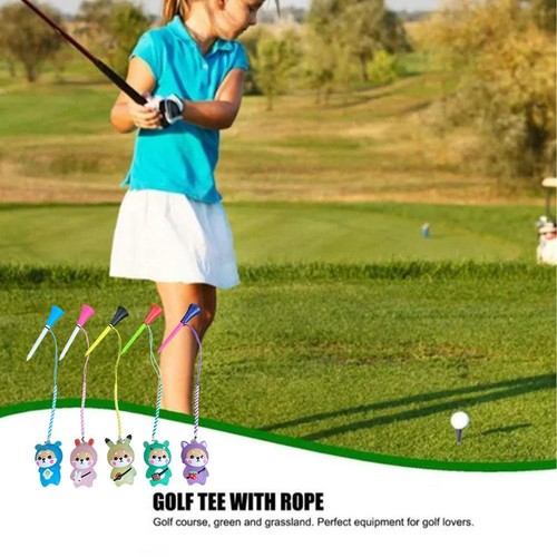 Golf Rubber Tees With Flashing Light Cartoon Prevent HolderUS Golf loss Z7U1
