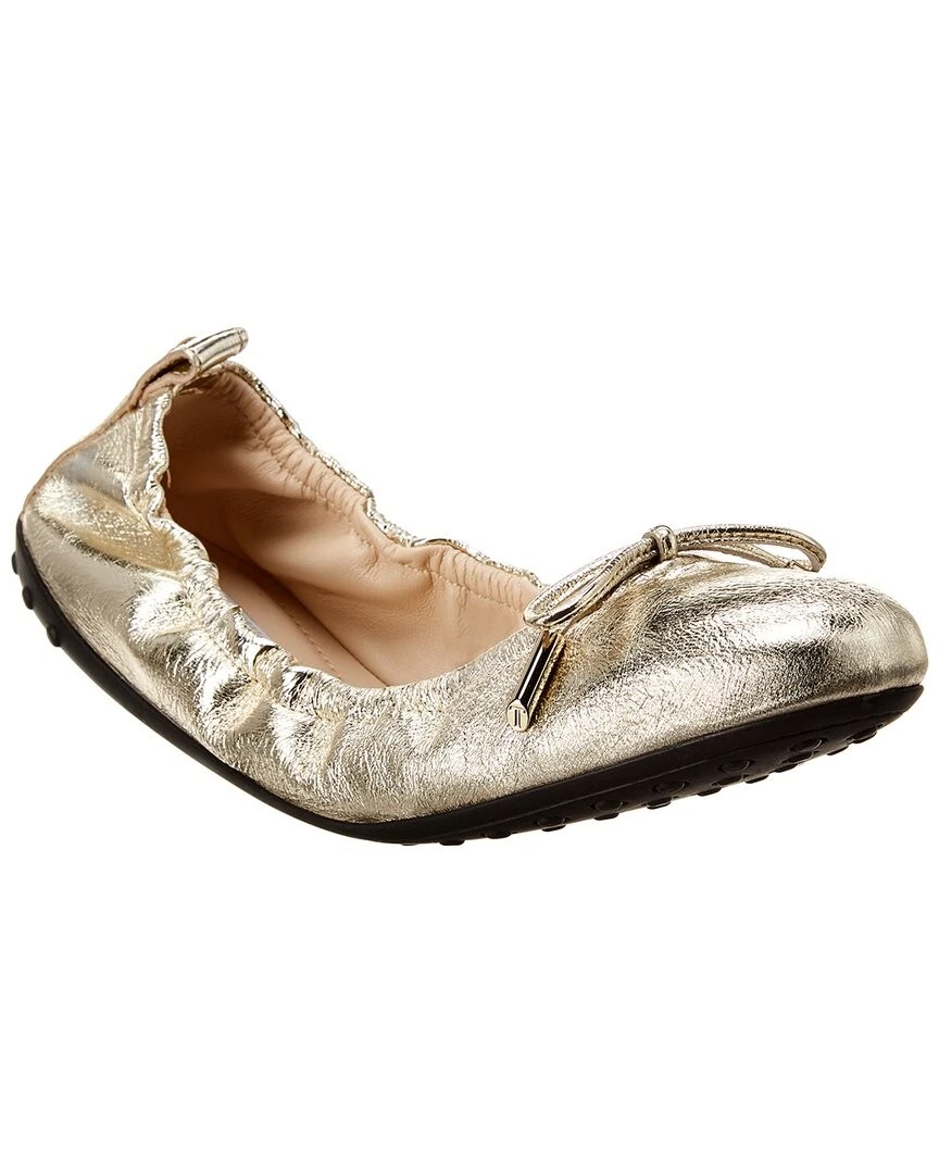Ballerina piatta donna Tod’s Gommino in pelle metallizzata
