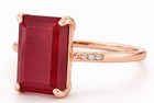 GENUINE 4.45 Cts RUBY & WHITE SAPPHIRES RING  14K ROSE GOLD PLATED (.925) — photo 2