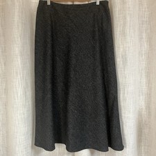 Vtg Lauren Ralph Lauren A-Line Wool Maxi Skirt 12 Lined Old Money Grey Preppy