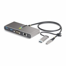 StarTech.com Hub USB-C a 2 porte con Ethernet e RS-232, dongle USB-C a USB-A