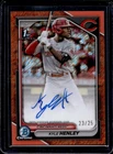 2024 Bowman Chrome Kyle Henley Auto Orange Shimmer Refractor 1st #23/25