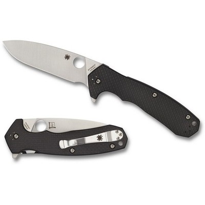 Spyderco C234CFP Amalgam Folding Knife 3.80'' CPM-S30V Plain Edge Blade, Carbon