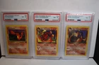 SET 2000 Pokemon Rocket Dark Charizard-Charmeleon-Charmander PSA 8 NM-MT