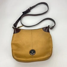 Dooney & Bourke Handbag Yellow Pebbled Leather Crossbody 12" x 10" Bag Vintage