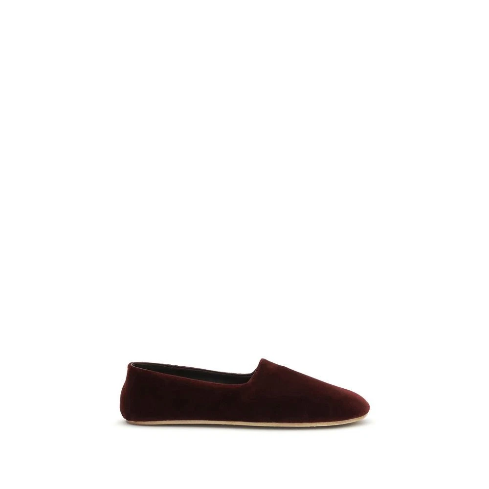 The Row Ponti Bordeaux Women Loafers Cotton Solid Flat Slip-On Shoes Sz EU 38.5