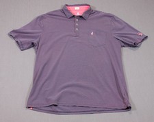 Johnnie-O Hanging Out Golf Polo Pink Blue Striped Stretch Chicago White Sox XXL