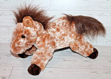 Aurora Brown and White Spotted Horse Stuffed Animal Toy 10" Plush Pony