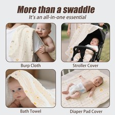 Muslin Swaddle Blankets for Newborn, Baby Blankets for Boys Girls, Large 39 X...