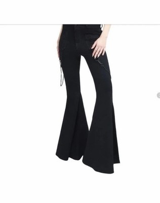 NWT- Killstar Beliala Flares Jeans Black Stretch Gothic Woman's SZ S