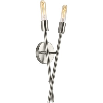Progress Lighting P710027 Astra 2 Light 18'' Tall Wall Sconce - Nickel