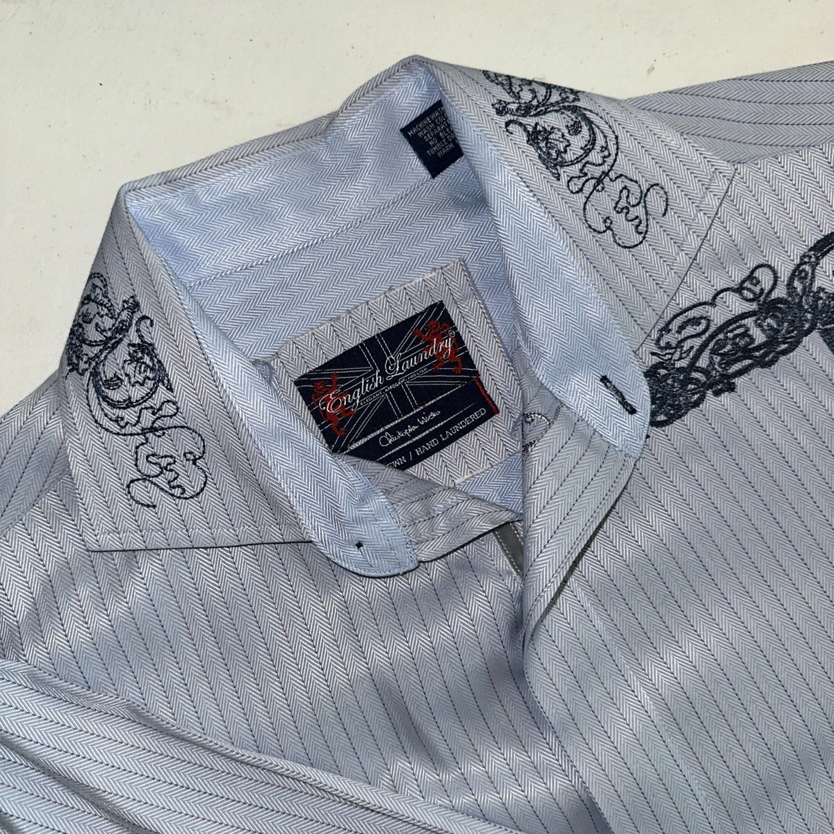 english laundry dress shirts christopher wicks English Laundry By Christopher Wicks NWT XXL Shirt Red Blue Black Stripes