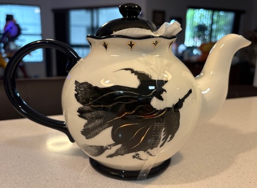 Neu Potter’s Studio Keramik Teekanne mit Deckel Halloween Hexenkessel Brew Coven - Bild 2 von 10