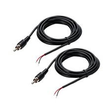 2Pack 3.4ft RCA Male Plug to Bare Wire Audio Speaker Subwoofer HDTV Cable Cord