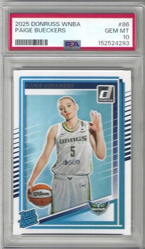 2025 Donruss WNBA PAGIE BUECKERS D Wings Rated Rookie card # 86 PSA 10 GEM MINT