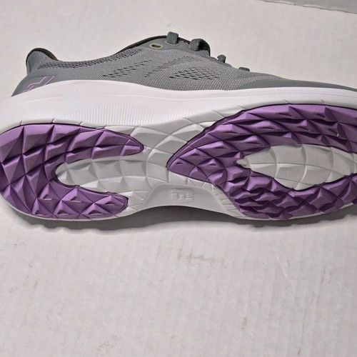 Scarpe da golf FootJoy da donna senza punte taglia 6 grigio lavanda FJ Flex tempo libero - Foto 13 di 17