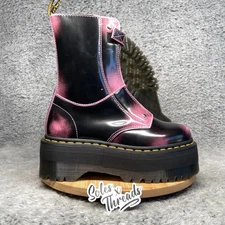 Dr. Martens Jetta Hi Max Platform Distressed Zip Boot Size 7 Women Fondant Pink